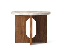 Audo Copenhagen Mesa Auxiliar Androgyne de nogal Ø50 cm Tablero Kunis Breccia