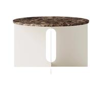 Audo Copenhagen Mesa auxiliar Androgyne Emperador mármol-ivory acero. Ø65 cm