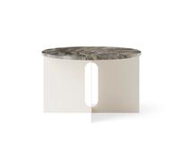 Audo Copenhagen Mesa auxiliar Androgyne Grey Galaxy mármol-ivory acero. Ø65 cm