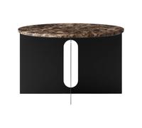 Audo Copenhagen Mesa auxiliar Androgyne Mármol Emperador-acero negro. Ø65 cm