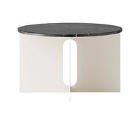Audo Copenhagen Mesa auxiliar Androgyne Nero Marquina marble-ivory acero. Ø65 cm