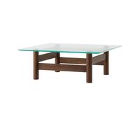 Audo Copenhagen Mesa de centro Brasilia 100x100 cm Dark stained oak-clear glass