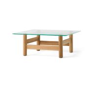 Audo Copenhagen Mesa de centro Brasilia 100x100 cm Natural oak-clear glass