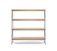 Audo Copenhagen Módulo de estantería Zet Natural oak. 1x4. black steel base