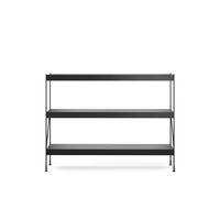 Audo Copenhagen Módulo de estantería Zet Oak black stained. 1x3. black steel base