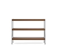 Audo Copenhagen Módulo de estantería Zet Oak dark stained. 1x3. black steel base