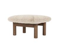 Audo Copenhagen Reposapiés Brasilia Walnut-Nature sheepskin curly