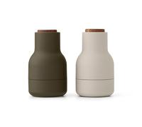 Audo Copenhagen Set de 2 molinillos de especias Bottle Grinder Small Hunting green-beige-nogal