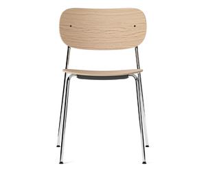 Audo Copenhagen Silla de comedor Co patas cromadas Roble