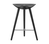 Audo Copenhagen Taburete ML42 69 cm Haya cromada teñida de negro