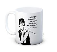 Audrey Hepburn Cita - Nothing is Impossible - Taza de Café de Cerámica