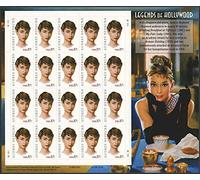 Audrey Hepburn Legends of Hollywood Hoja de veinte 37 Cent Sellos Scott 3786