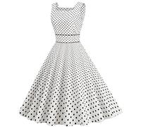 Audrey Hepburn - Vestido para mujer, cóctel, boda, vintage, retro, 50, estilo vintage, 50, 60, para fiesta, fiesta, fiesta, fiesta, fiesta, Rockabilly sin mangas, vestido de playa, vestido pin up años