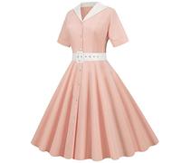 Audrey Hepburn - Vestido vintage para mujer, 50s y 60s, rosa, XL