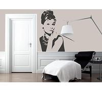 Audrey Hupburn XXL Calcomanía de pared Vivo Habitación Casa Moderno Pegatinas Decoración Decoración Elegante Pegatina Calcomanías