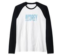 Audrey Sea Waves - Nombre Personalizado Ocean Beach Art Camiseta Manga Raglan