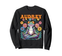 Audrey Whimsical Frog Design para niñas Nombre Audrey Sudadera