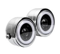 AUDSNI Faro Delantero Motocicleta Reemplazo Para Bad Boy FXSTSB 1995-1997 Faro Delantero Para Motocicleta Con Luces Altas Y Bajas DRL(Azul,B)