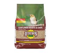 Audubon Park Alimento para pájaros silvestres con corazones y patatas fritas, semillas de girasol sin ensuciar para pájaros, bolsa de 5 libras