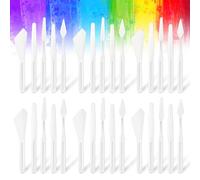 AUEAR, 6 juegos de espátulas de plástico para artistas, juego de cuchillos para mezclar pintura, 5 estilos