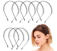 AUEAR, Beauty Hair - Juego de 8 peines de dientes de metal negro para sujetar el pelo corto y largo, diadema para el pelo, accesorios para el cabello