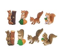 AUEAR, Juego de 8 figuras de ardilla en miniatura para decoración de tartas, decoración de tartas, manualidades
