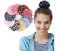 AUEAR, Paquete de 10 mallas elásticas para moño de pelo, hechas a mano, para mujeres y niñas, ballet, baile, patinaje