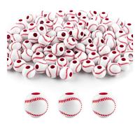 AUEAR, Paquete de 100 cuentas de béisbol de 12 mm para hacer joyas deportivas, collares, pulseras, accesorios de decoración