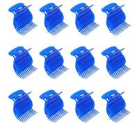 AUEAR, Paquete de 12 clips de rodillo de pelo caliente rizador de pelo pinzas de plástico rizadores de pelo clips de repuesto herramienta de peinado azul