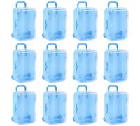 AUEAR, Paquete de 12 mini cajas de maletas Caja de dulces de plástico Caja de regalo de recepción pequeña Caja de viaje para decoración de fiesta de boda (azul)