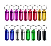 AUEAR, Paquete de 15 mini pastilleros de aluminio impermeable Geocaching contenedor tubo para acampar al aire libre viajes