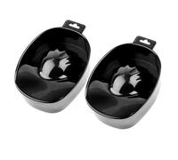 AUEAR, Paquete de 2 cuencos de manicura para remojar uñas, arte de uñas, cuencos de tratamiento de remojo a mano, bandeja para herramientas de spa de manicura (negro)