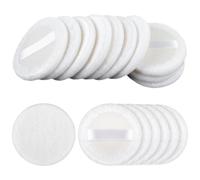 AUEAR, Paquete de 20 almohadillas de maquillaje redondas de algodón puro lavables de 2.36 pulgadas con cinta para base suelta