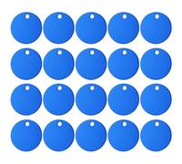 AUEAR, Paquete de 20 etiquetas de identificación de mascotas de forma redonda de 25 mm en blanco para perro y gato, etiqueta de identificación para nombre de mascota, teléfono, abalorios, fabricación