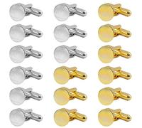 AUEAR, Paquete de 20 gemelos de metal en blanco, base de cabujones para hacer joyas, manualidades