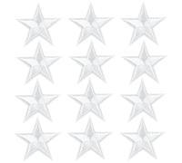 AUEAR, Paquete de 24 parches bordados de estrella blanca para ropa, chaquetas, zapatos