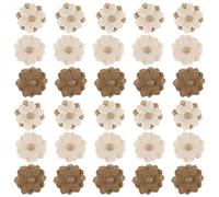 AUEAR, Paquete de 30 flores de arpillera hechas a mano, rosas naturales, rústicas, para decoración del hogar, boda, fiesta, manualidades (3 colores)