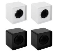 AUEAR, Paquete de 4 estaciones de bandera de micrófono cuadradas para entrevistas con espuma para entrevistas, KTV, color negro y blanco