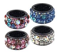 AUEAR, Paquete de 4 soportes para cola de caballo con diamantes de imitación para mujeres y niñas (estilo B)