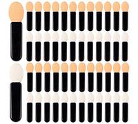 AUEAR, Paquete de 50 brochas desechables para sombra de ojos con punta de esponja, herramienta de maquillaje ovalada de doble cara, brocha de sombra de ojos aplicador de comestic