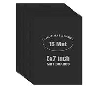 AUEAR, Tableros mate sin cortar para enmarcar fotos, impresión, obras de arte, tableros de respaldo negros de 1/16 pulgadas de grosor, 5 x 7, paquete de 15