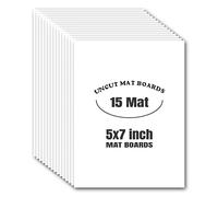 AUEAR, Tableros mate sin cortar para marcos de fotos, impresión, obras de arte, tablas de respaldo blancas de 1/16 pulgadas de grosor, 5 x 7, paquete de 15