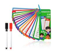 AUEFUDQ 1 x 1 tarjetas de aprendizaje, tabla de multiplicar con 15 hojas de ejercicios, ayuda de cálculo, se puede limpiar en seco, sin manchas y sin residuos de color