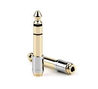 AUELEK Adaptador de Audio Jack de 6,35 mm Macho a 3,5 mm Hembra, estéreo Jack Chapado en Oro Cobre para Piano eléctrico, Equipo HiFi, amplificadores, Altavoces, Mezclador de Audio