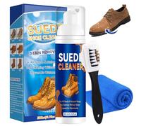 Auensten Limpiador Zapatillas Ante, Kit Limpieza Zapatillas 200 ml con Cepillo y Toalla, Suede Cleaner para Zapatos Blancos, Cuero, Gamuza, Nubuck y Lona, Limpiador de Calzado Eficaz (Turquesa)