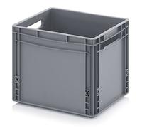 Auer Eurobehälter EG 43/32 - Caja de plástico de 40 x 30 x 32 cm, asas abiertas, caja de almacenamiento de 30 litros, contenedor de transporte apilable, caja de comida,