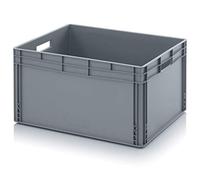 Auer Eurobehälter EG 86/42 - Caja de 80 x 60 x 42 cm, asas abiertas, caja de plástico de 172 litros, apilable, contenedor de transporte, para camping, autocaravanas, material