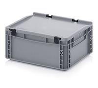 Auer Packaging Eurobox Eurobox - Recipiente (40 x 30 x 18,5 cm, con tapa con bisagras, incluye metro plegable)