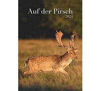 Auf der Pirsch 2024 - Bildkalender A3 (29,7x42 cm) - mit Feiertagen (DE/AT/CH) und Platz für Notizen - Tierkalender - Wandplaner - Wandkalender