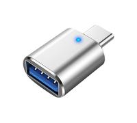 Auf USB 3.0 Adapter Mit LED-Atemlicht - Highspeed 5Gbit/s -Adapter Aus Aluminium | Kompakt Für, Smartphone, Auto, Maus & Tastatur | Plug & Play Typ-C Konverter
